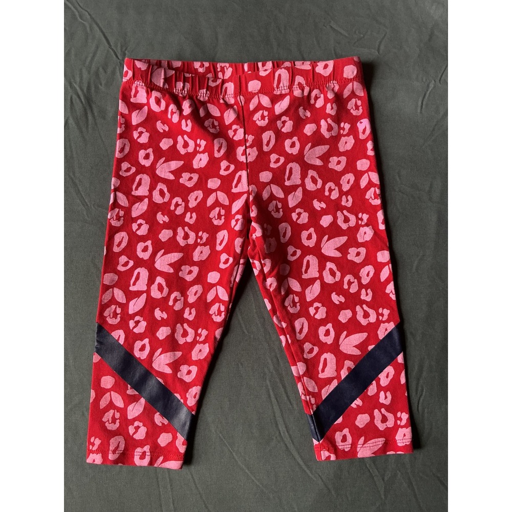 Rockets of Awesome Leggings Kids Size 5 Red‎ Excellent Leopard Print Activewear